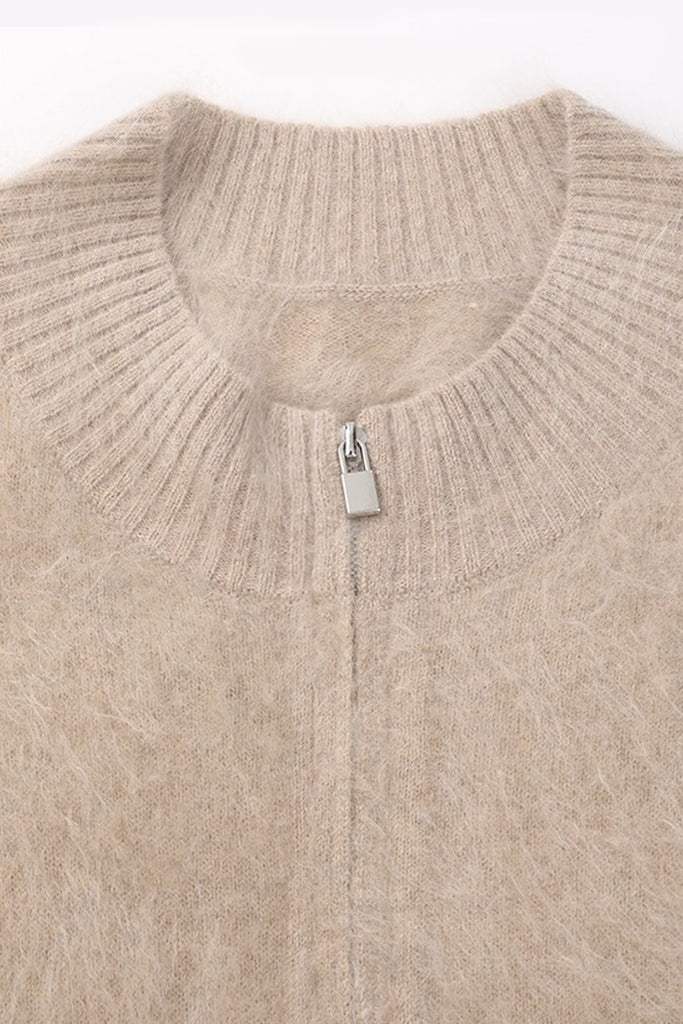 Cloud Soft Brushed Cashmere Double-Zip Cardigan  Fibflx