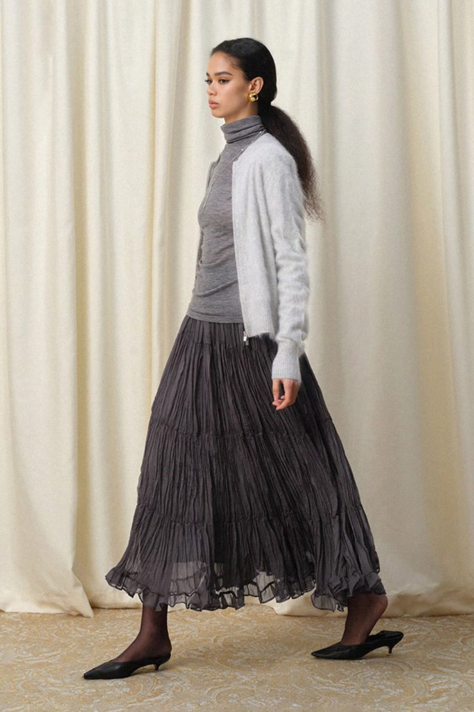 Cloud Soft Brushed Cashmere Double-Zip Cardigan  Fibflx