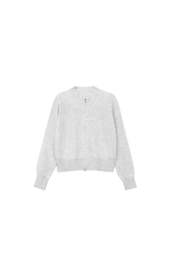 Cloud Soft Brushed Cashmere Double-Zip Cardigan  Fibflx