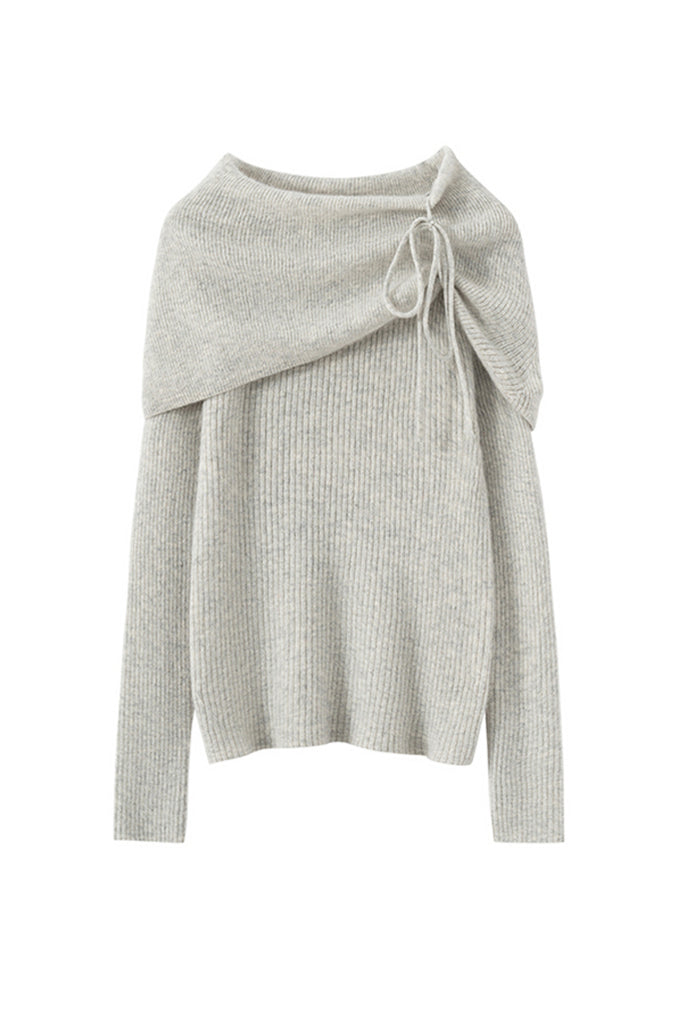 Cloud-Soft Cashmere Off-The-Shoulder Sweater  Fibflx