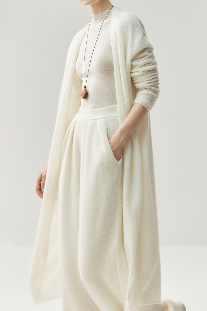 Could-Soft Cashmere-Merino Open-Front Duster Cardigan  Fibflx