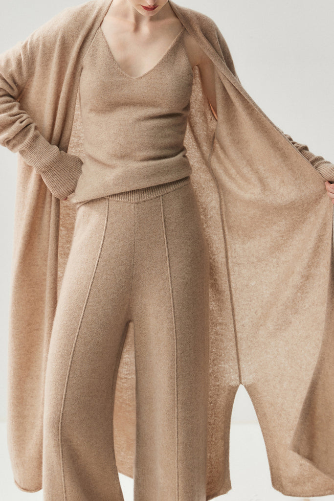 Could-Soft Cashmere-Merino Open-Front Duster Cardigan  Fibflx