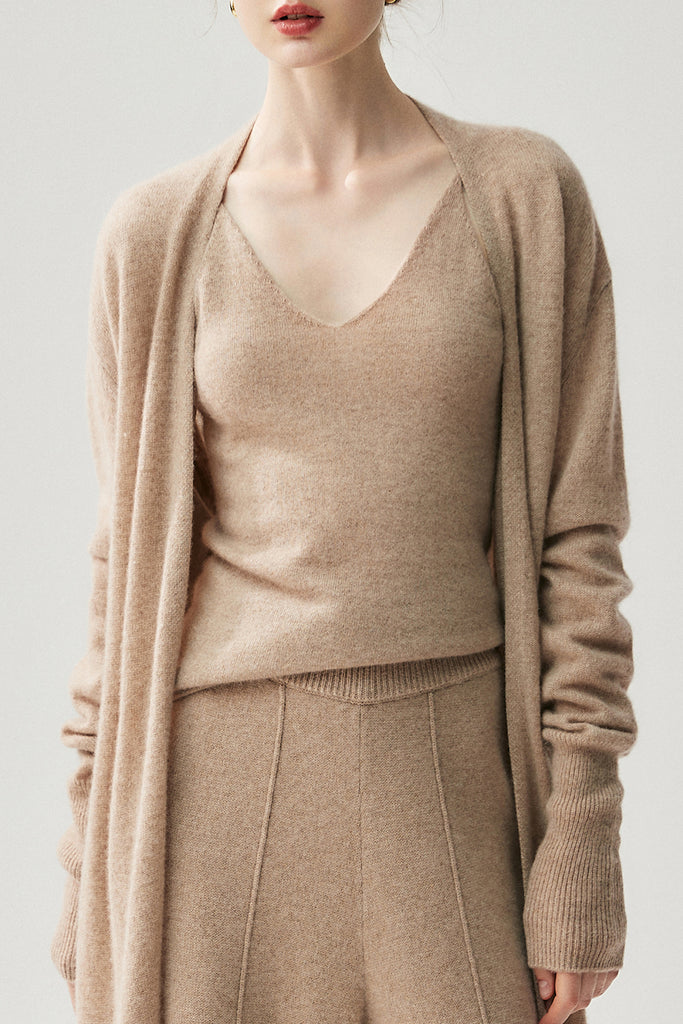 Could-Soft Cashmere-Merino Open-Front Duster Cardigan  Fibflx