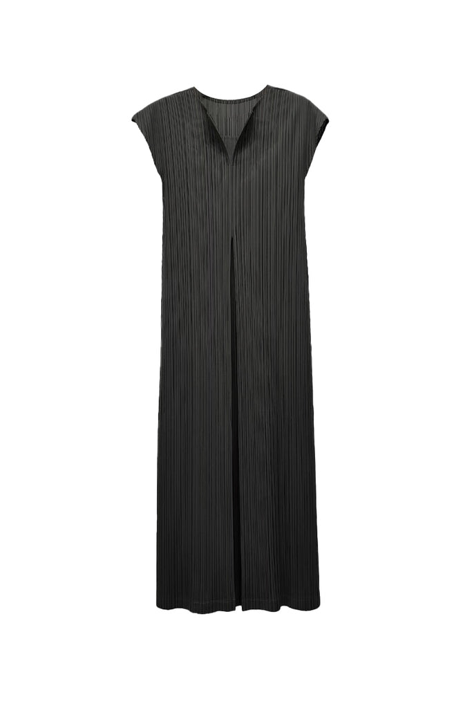 Designer Inspired Pleated Cap-Sleeve Midi Dress Black / One Size (Flexible fit for US 0–6) Fibflx