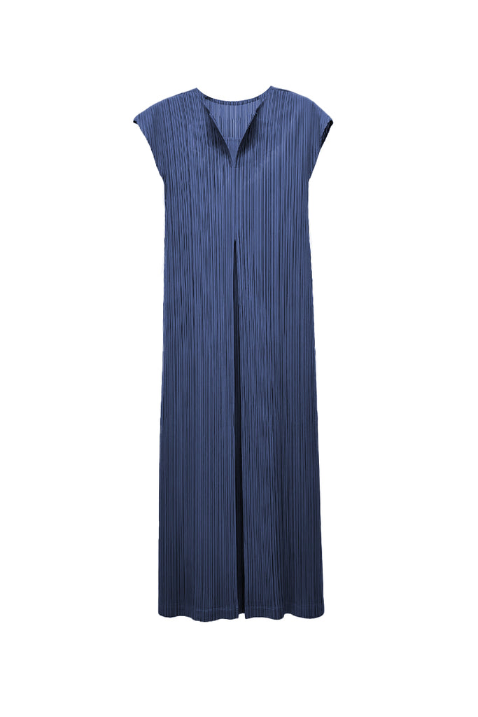 Designer Inspired Pleated Cap-Sleeve Midi Dress Egyptian Blue / One Size (Flexible fit for US 0–6) Fibflx