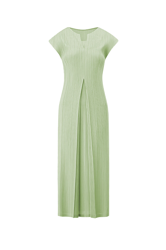Designer Inspired Pleated Cap-Sleeve Midi Dress Mint Green / One Size (Flexible fit for US 0–6) Fibflx