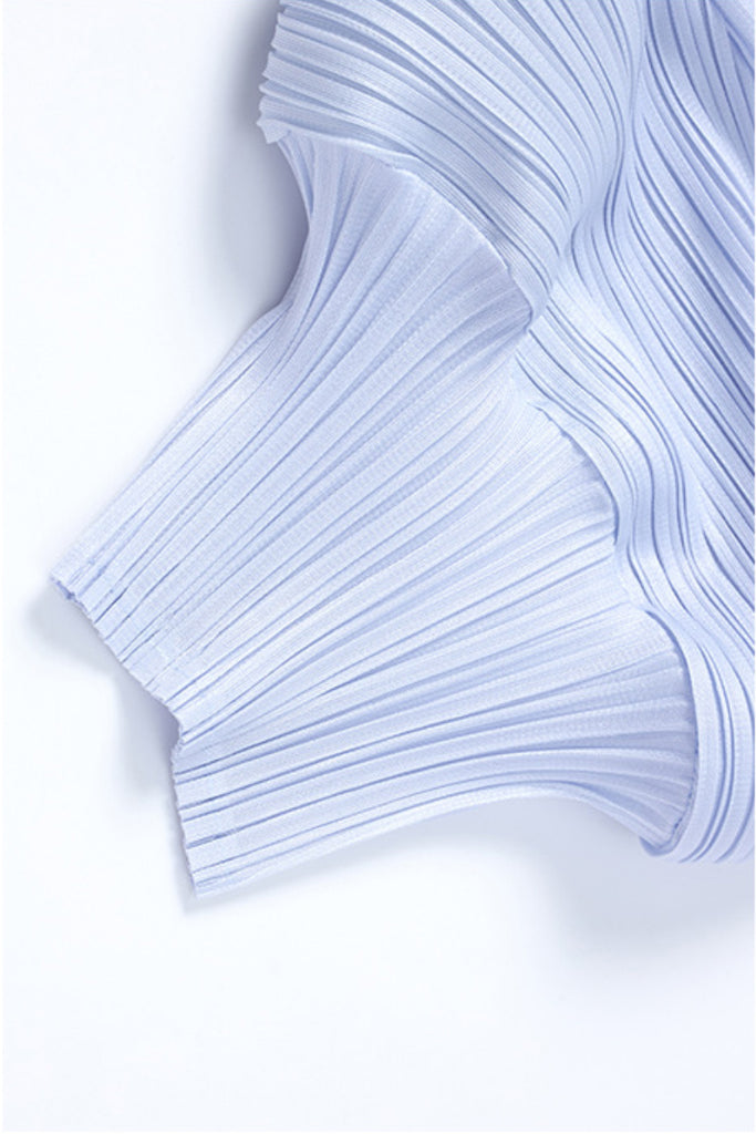 Designer Inspired Pleated Puff-Sleeve Top  Fibflx