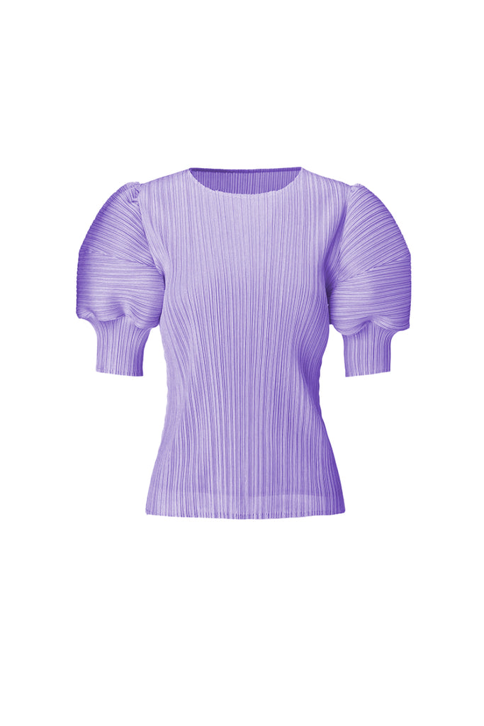 Designer Inspired Pleated Puff-Sleeve Top Charmed Purple / One Size (Flexible fit for US 0–6 Fibflx