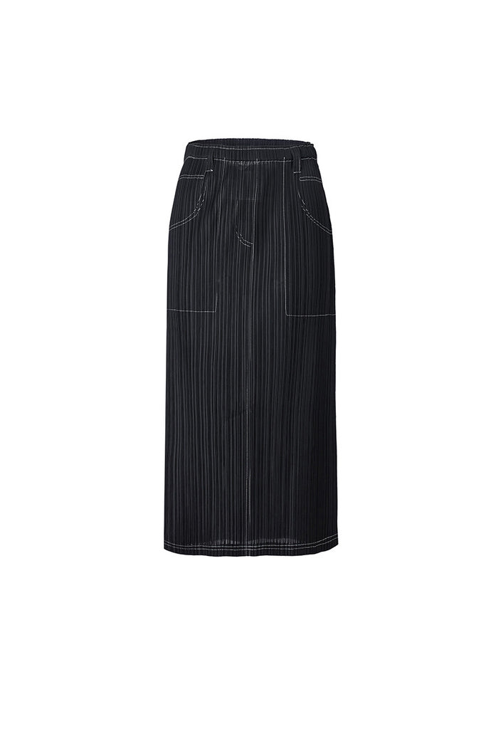 Designer Inspired Pleated Pull-On Midi Skirt  Fibflx