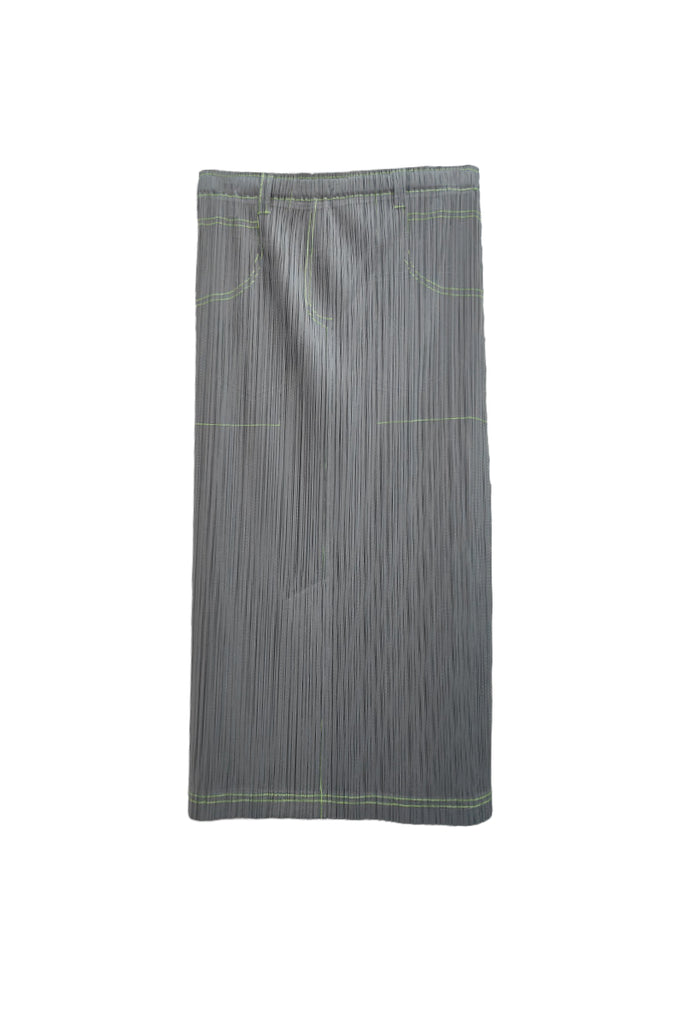 Designer Inspired Pleated Pull-On Midi Skirt Slate Grey / One Size (Flexible fit for US 0–6) Fibflx