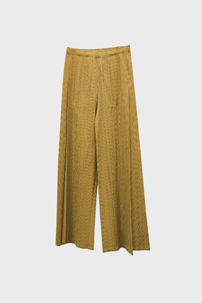 Designer Inspired Pleated Wide-Leg Cropped Pants Desert Sunset Golden / One Size (Flexible fit for  Fibflx