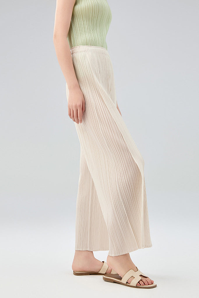 Designer Inspired Pleated Wide-Leg Cropped Pants  Fibflx