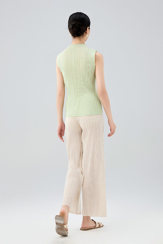 Designer Inspired Pleated Wide-Leg Cropped Pants  Fibflx