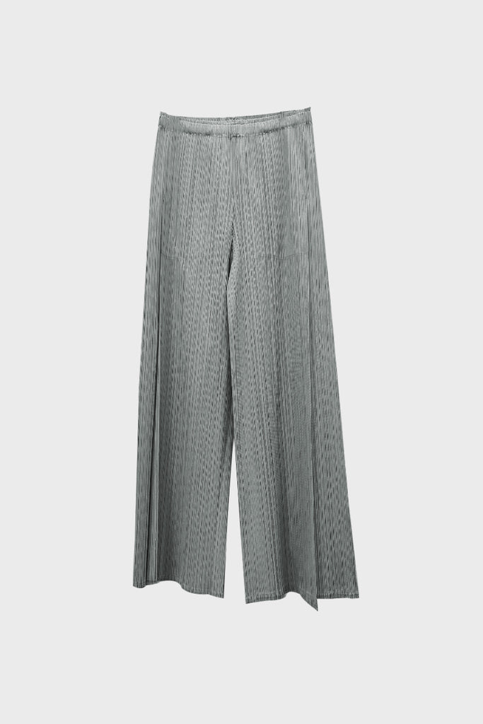 Designer Inspired Pleated Wide-Leg Cropped Pants Rhinestone Grey / One Size (Flexible fit for US 0– Fibflx