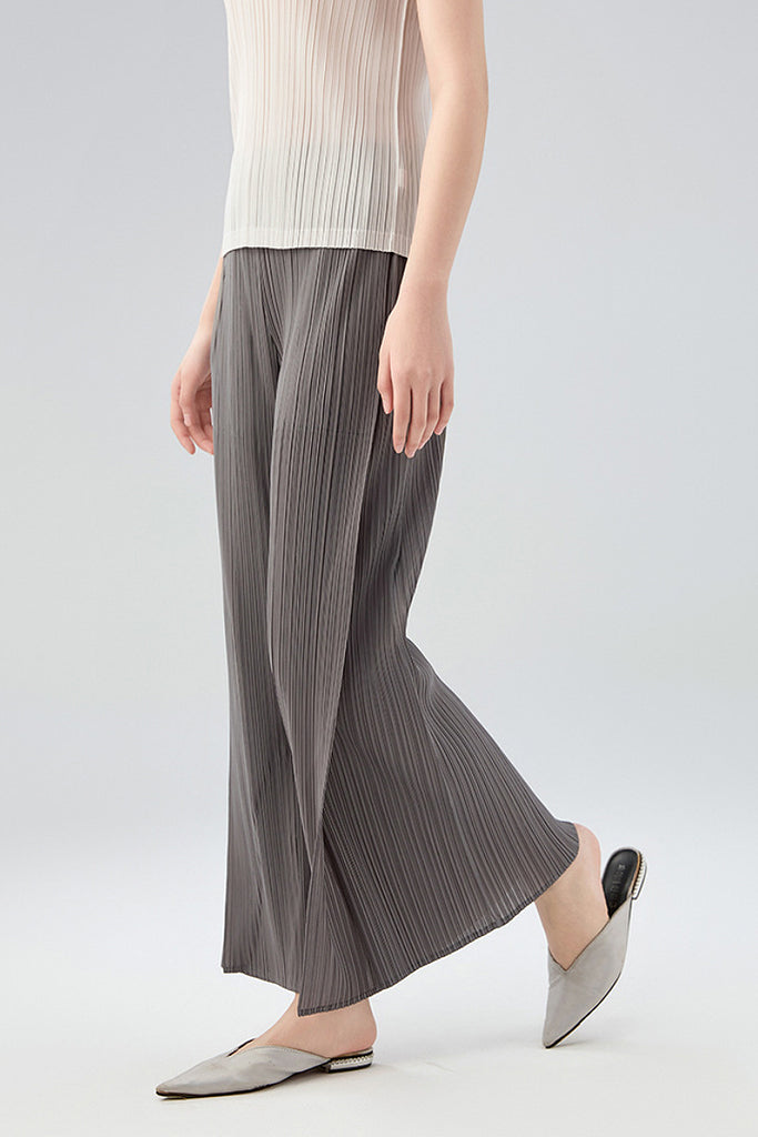Designer Inspired Pleated Wide-Leg Cropped Pants  Fibflx