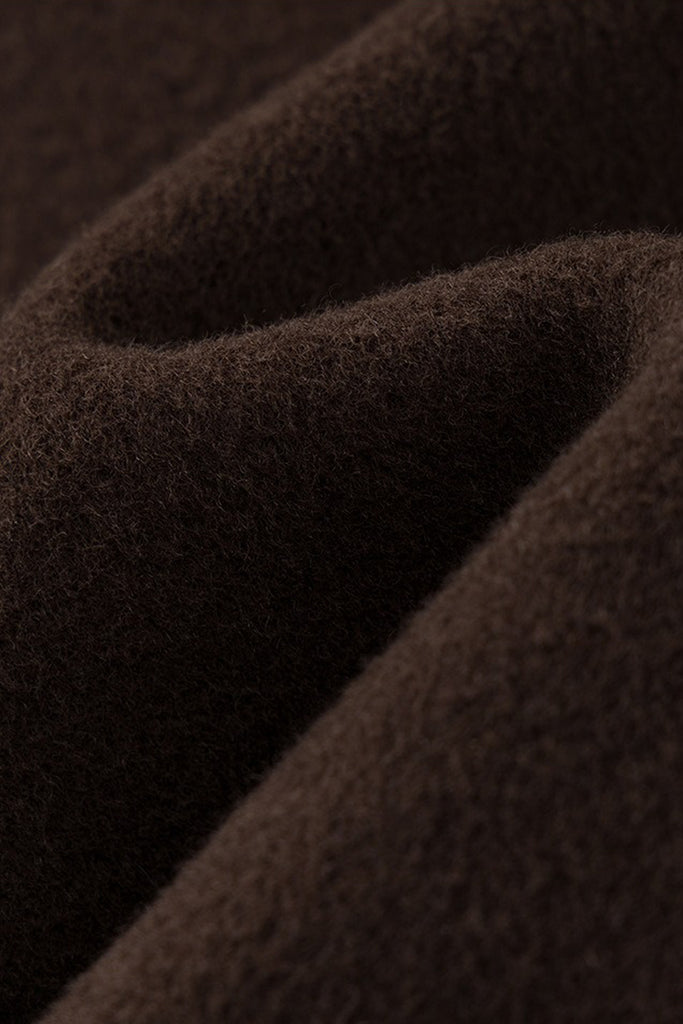 Double-Faced Wool-Cashmere Long Funnel Neck Coat  Fibflx