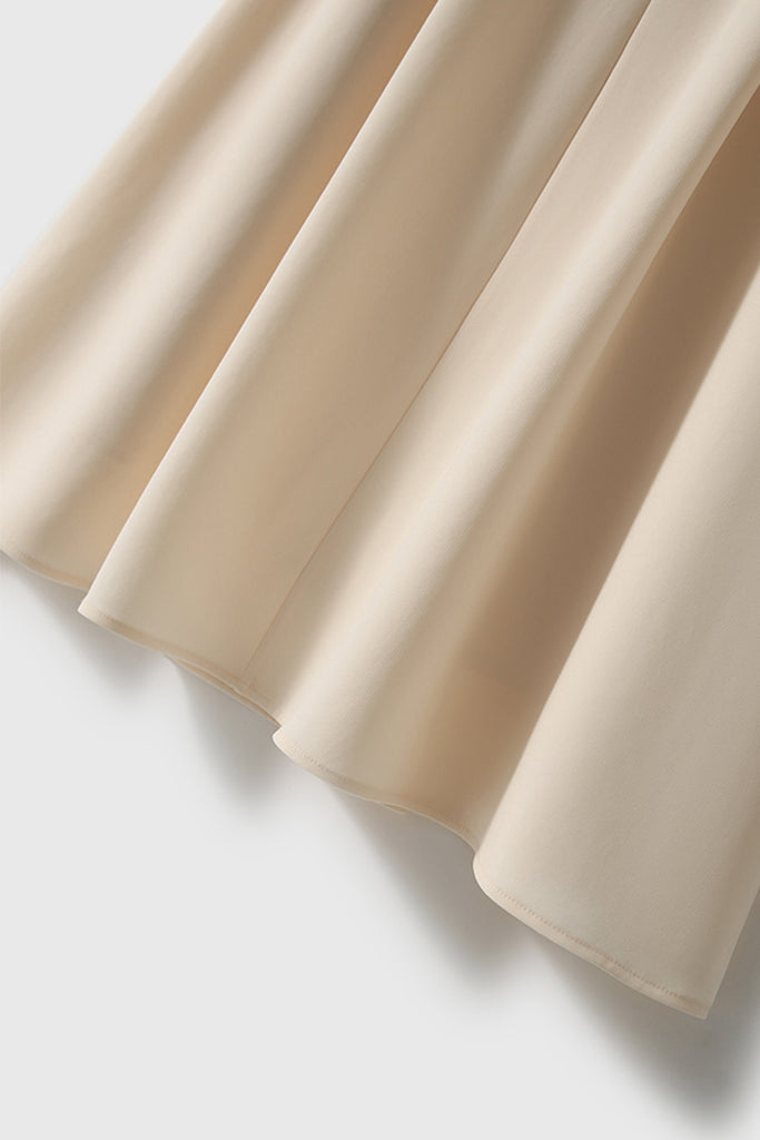 Elegant Acetate Sleeveless Fit & Flare Midi Dress  Fibflx