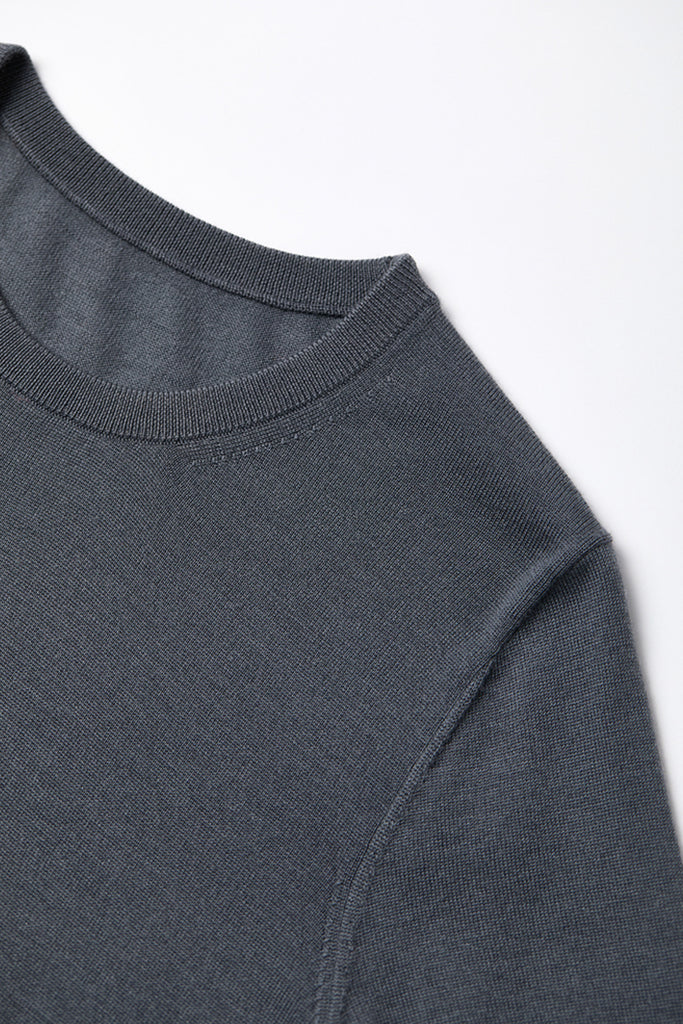 Extrafine Washable Merino Wool Short-Sleeve Sweater  Fibflx