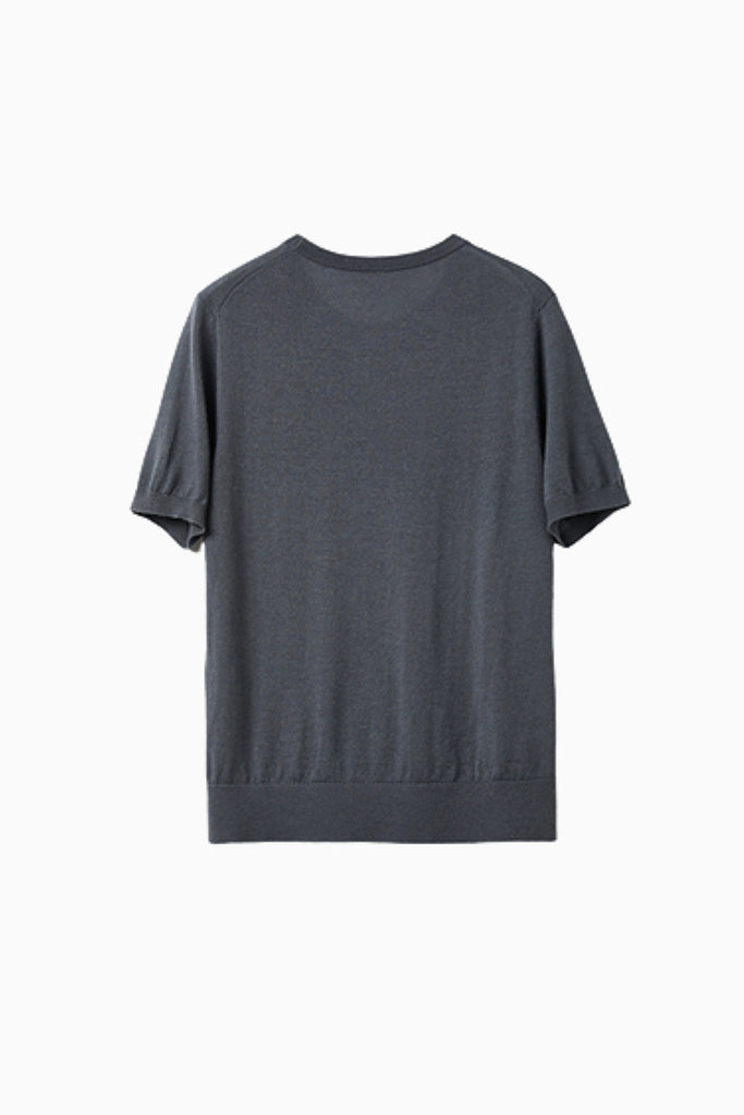 Extrafine Washable Merino Wool Short-Sleeve Sweater  Fibflx