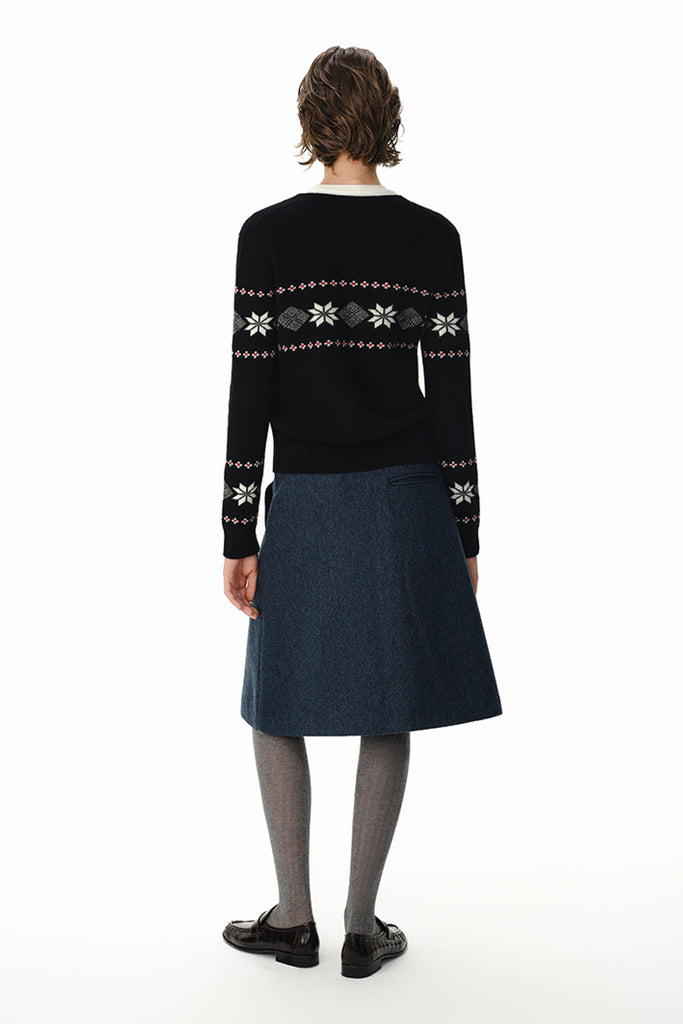 Fair Isle Relaxed Fit -Neck Sweater  Fibflx