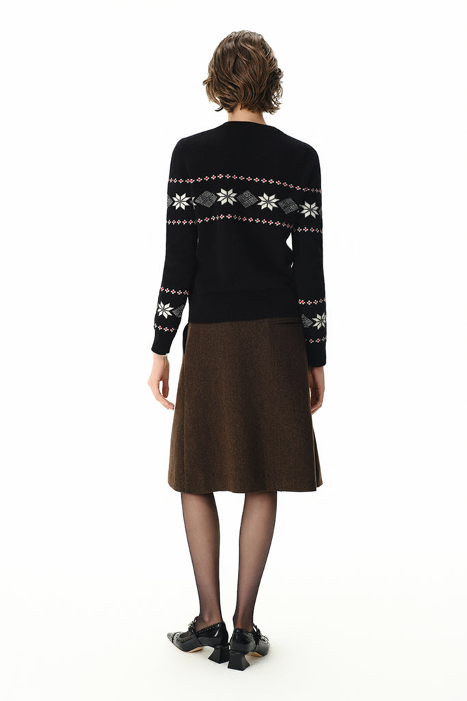 Fair Isle Relaxed Fit -Neck Sweater  Fibflx