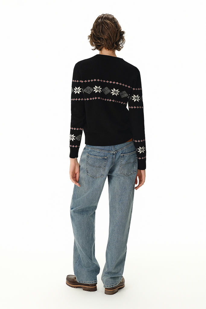Fair Isle Relaxed Fit -Neck Sweater  Fibflx