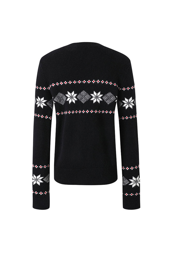 Fair Isle Relaxed Fit -Neck Sweater  Fibflx