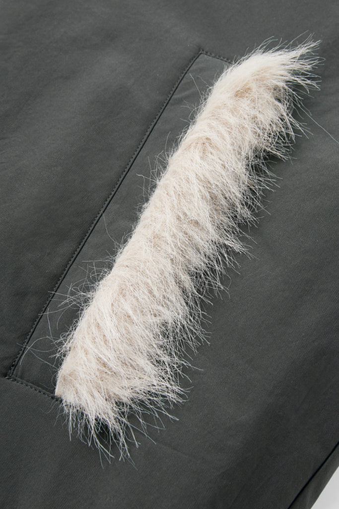 Mid-Length Hooded Parka Jacket with Faux Fur Trims  Fibflx