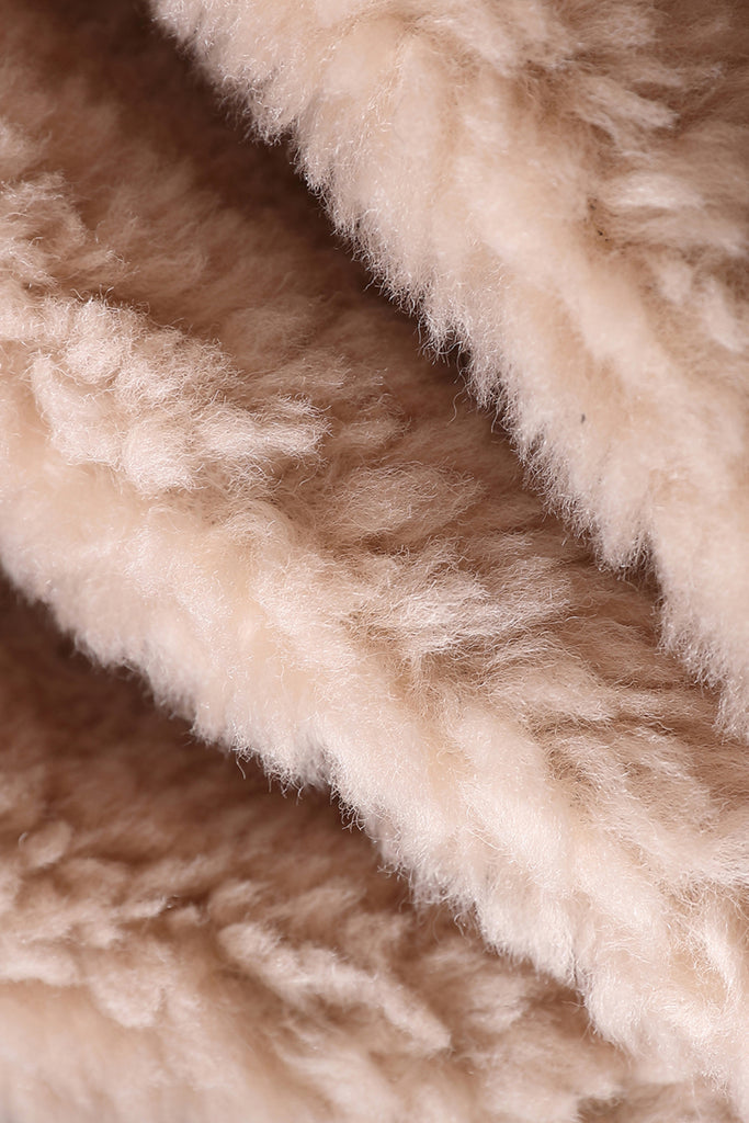 Faux Suede Shearling Crop Zip-Up Jacket  Fibflx