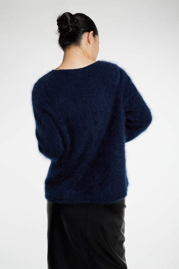 Featherlight Brushed Cashmere Crewneck Sweater  Fibflx