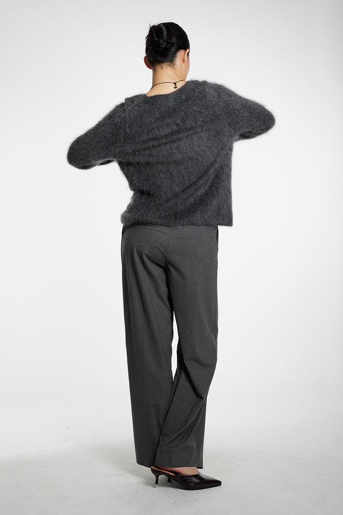 Featherlight Brushed Cashmere Crewneck Sweater  Fibflx