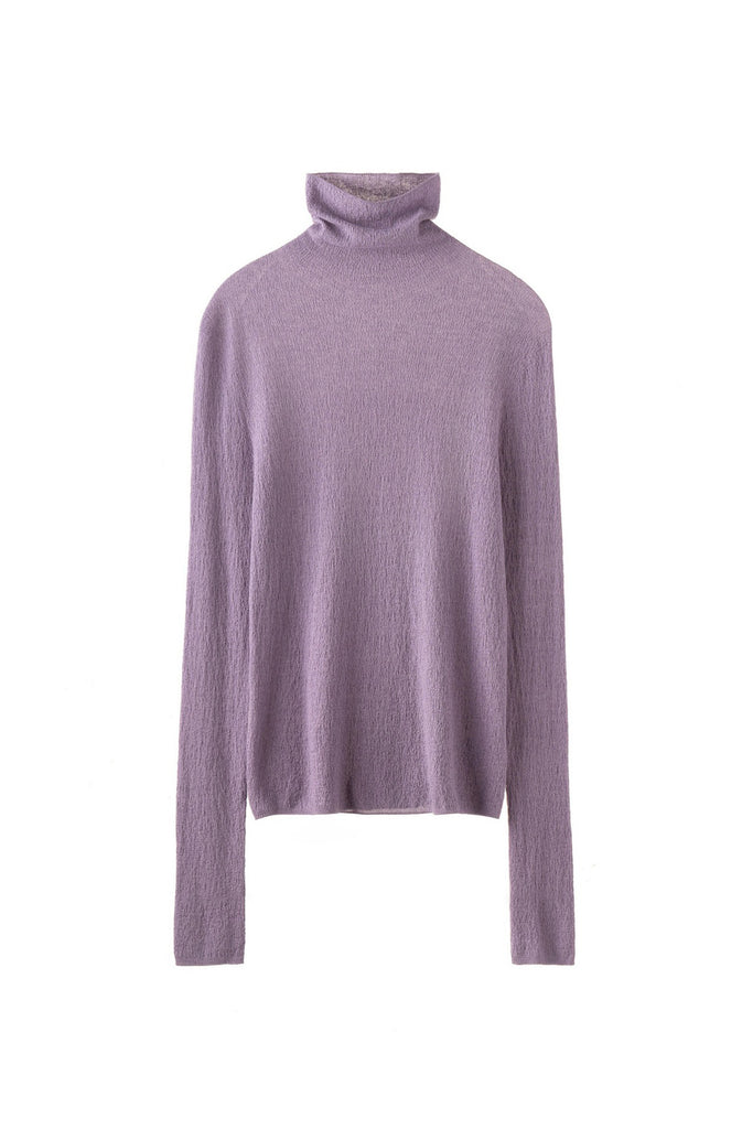 Featherlight Washable Cashmere-Silk Turtleneck Sweater  Fibflx