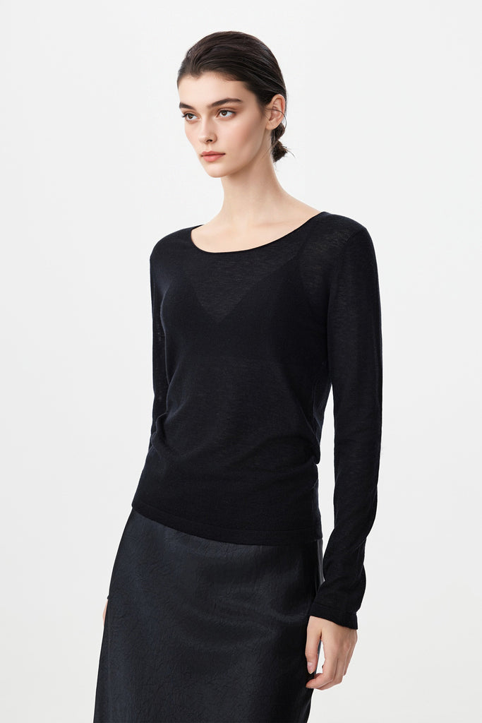 Featherlight Air-Spun Merino Boatneck Base Layer  Fibflx