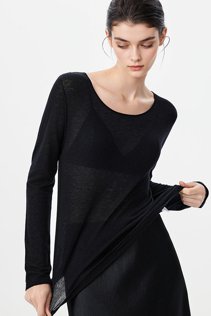 Featherlight Air-Spun Merino Boatneck Base Layer  Fibflx