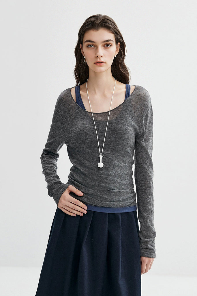 Featherlight Air-Spun Merino Boatneck Base Layer  Fibflx