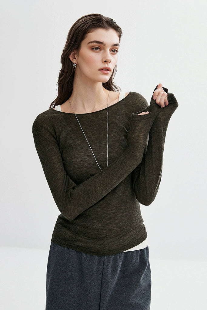 Featherlight Air-Spun Merino Boatneck Base Layer  Fibflx