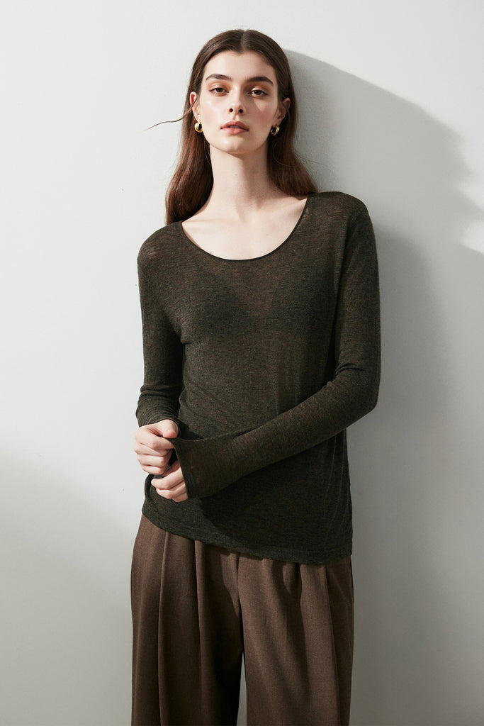 Featherlight Air-Spun Merino Boatneck Base Layer  Fibflx