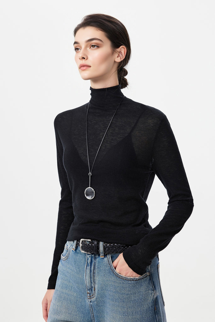 Featherlight Air-Spun Merino Turtleneck Base Layer  Fibflx