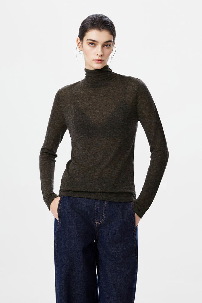 Featherlight Air-Spun Merino Turtleneck Base Layer  Fibflx