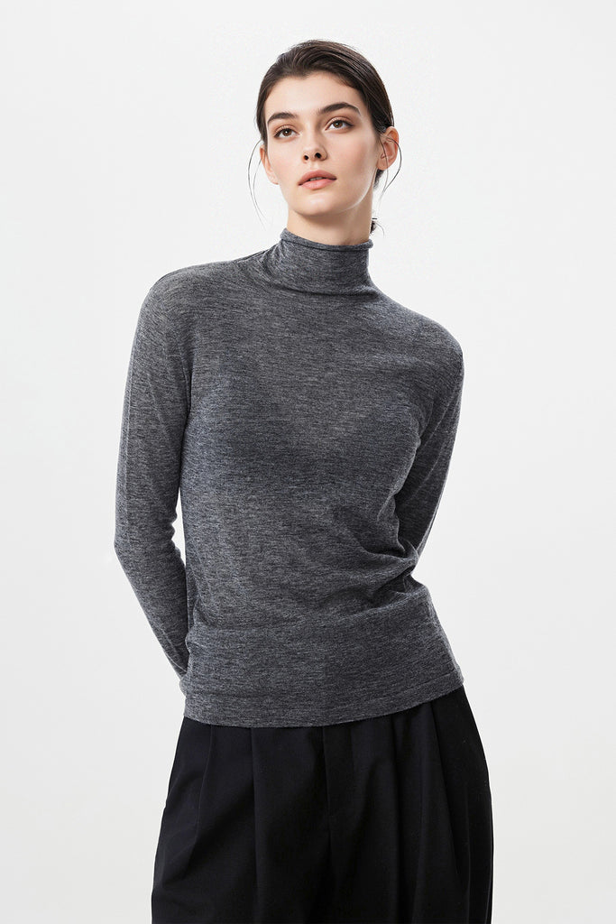 Featherlight Air-Spun Merino Turtleneck Base Layer  Fibflx