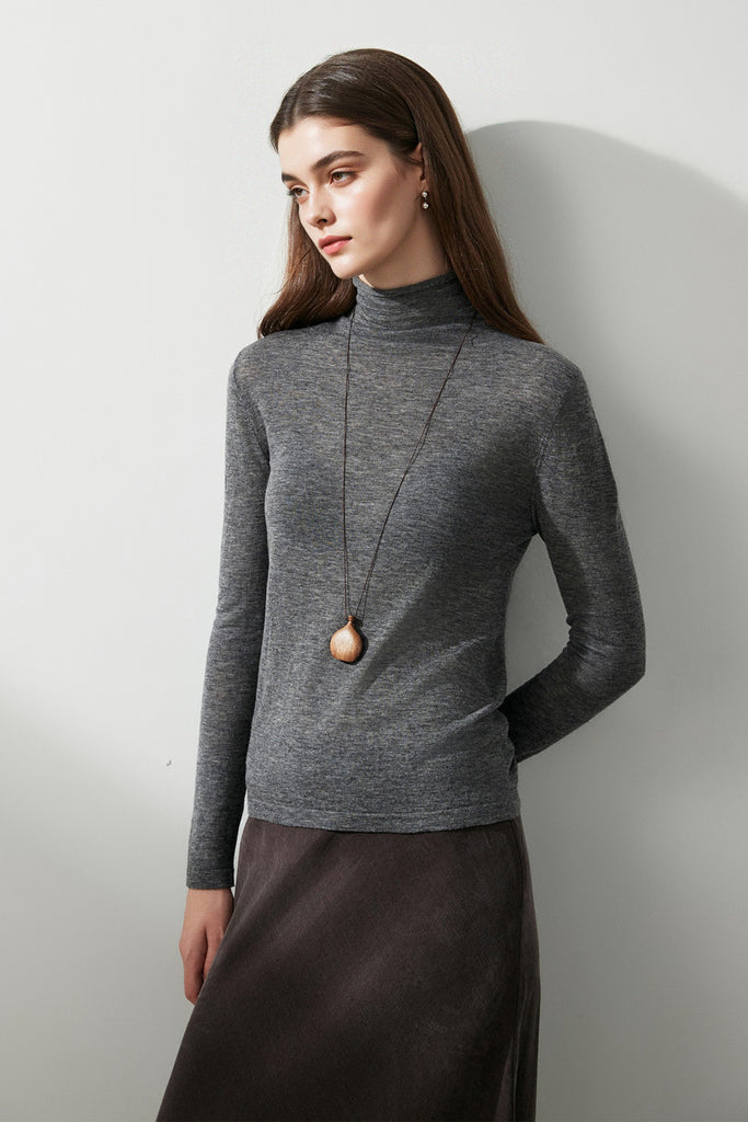 Featherlight Air-Spun Merino Turtleneck Base Layer  Fibflx