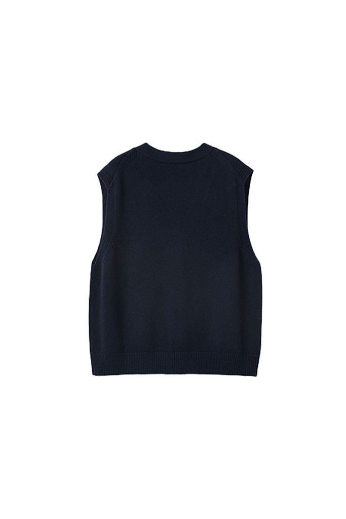 Fine-Knit Wool-Blend V-Neck Sweater Vest  Fibflx