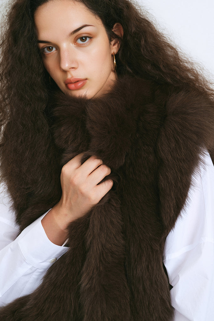 Finnish Fox Fur Vest ¨C Short Stand-Collar Real Fur Gilet  Fibflx