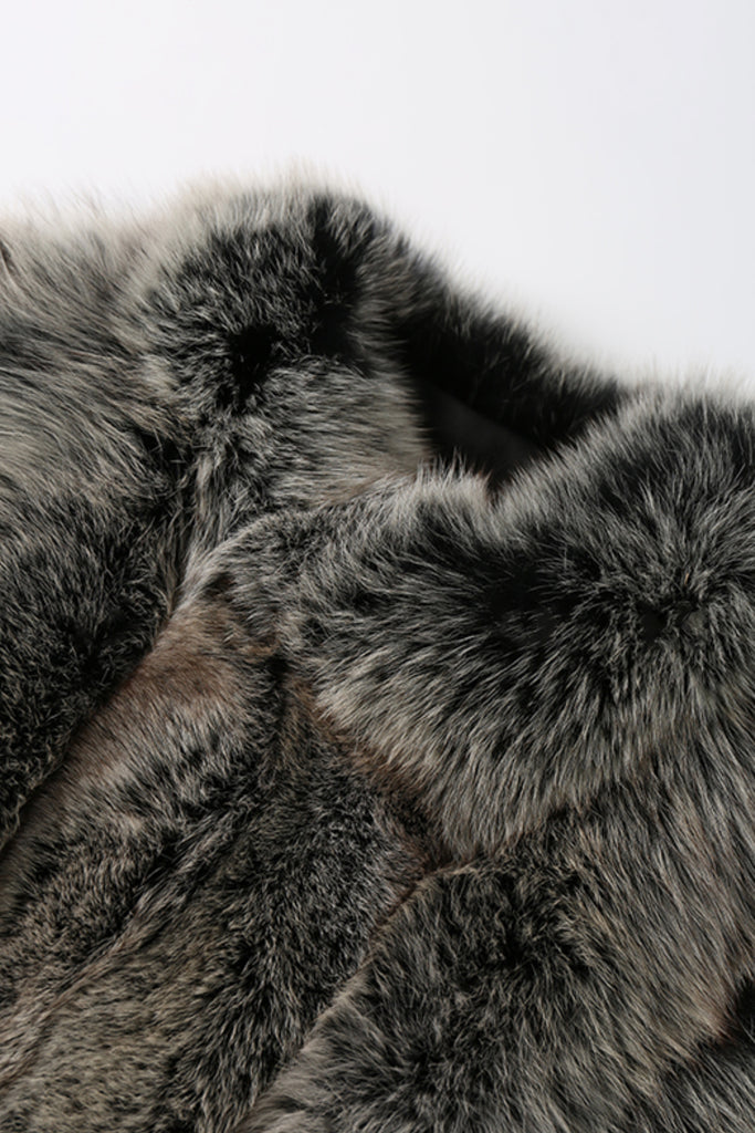 Finnish Fox Fur Vest ¨C Short Stand-Collar Real Fur Gilet  Fibflx