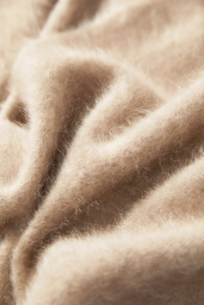 Luxe Fuzzy Open-front Brushed Cashmere Duster Cardigan  Fibflx