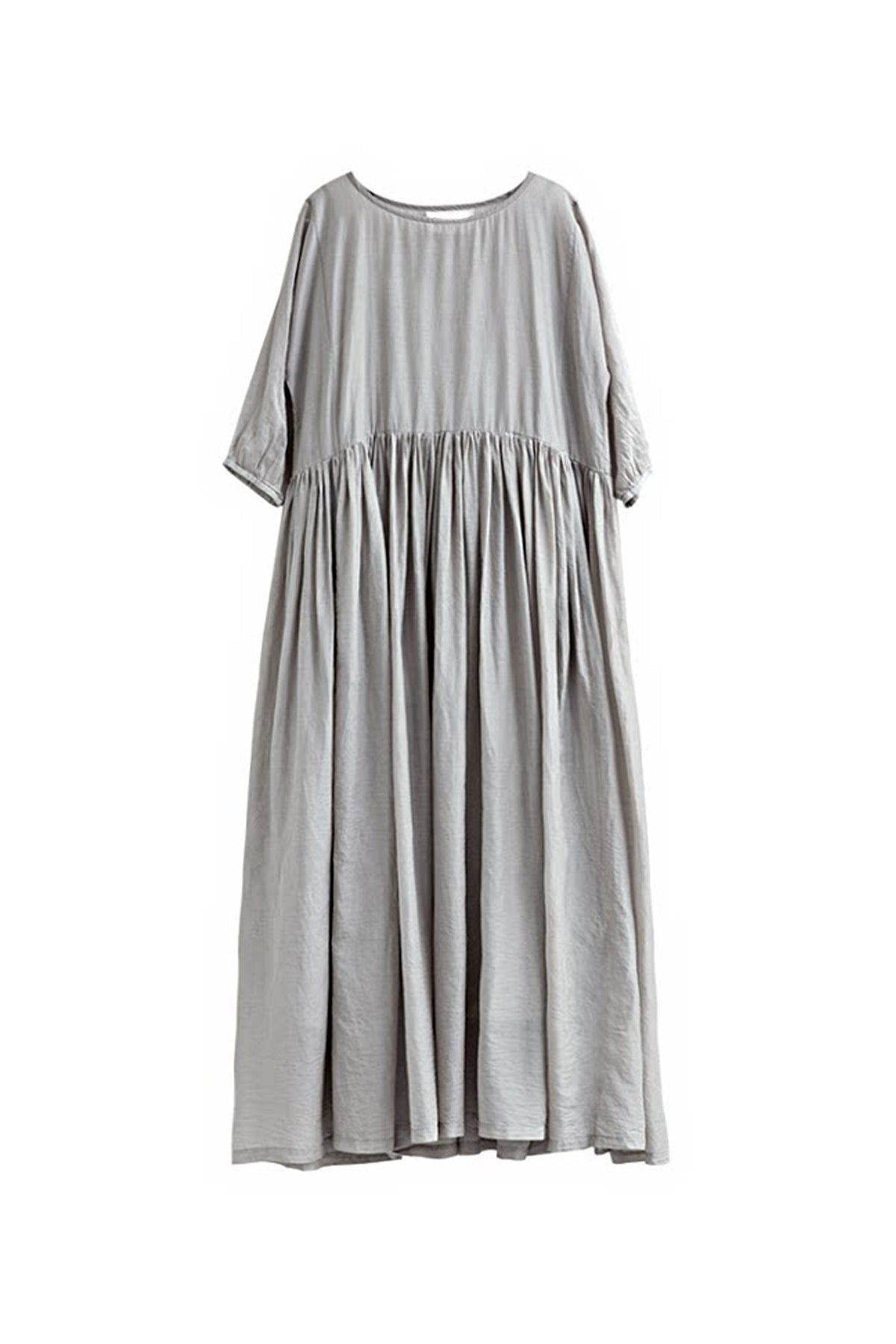 Cotton Silk A-Line Maxi Dress | Flowy Summer Dress for Women
