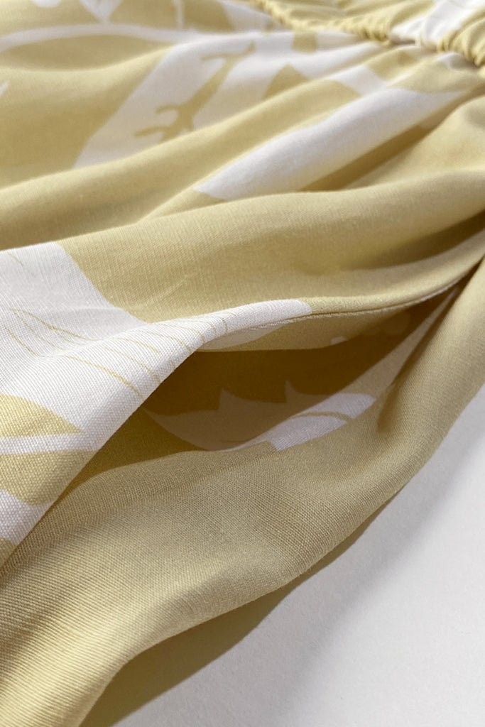 Flowy Linen-Blend Floral A-Line Maxi Skirt  Fibflx