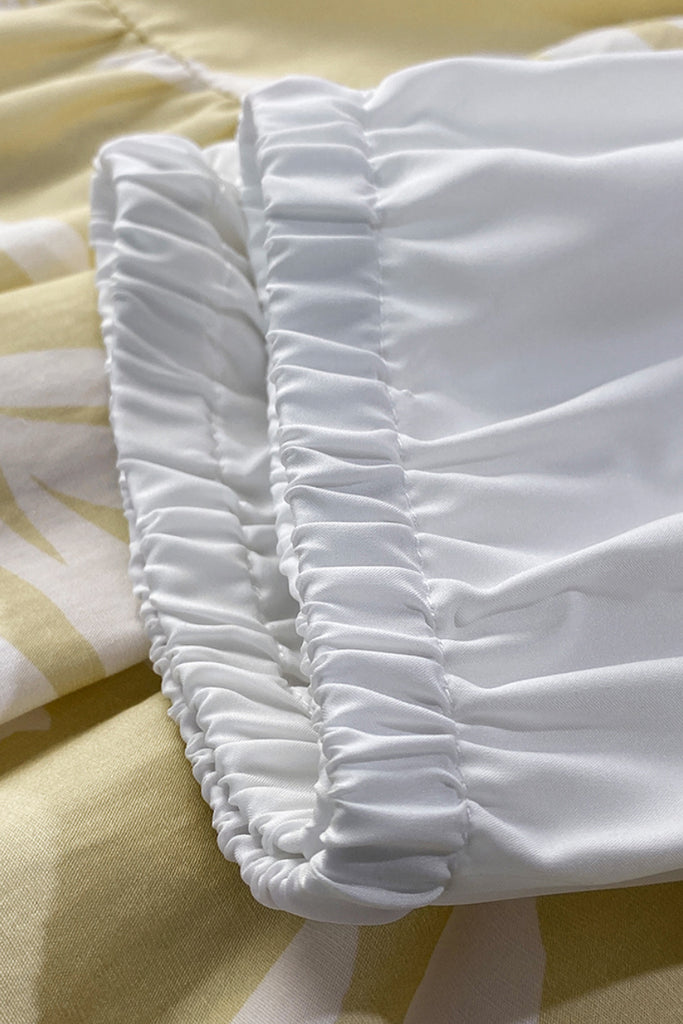 Flowy Linen-Blend Floral A-Line Maxi Skirt  Fibflx