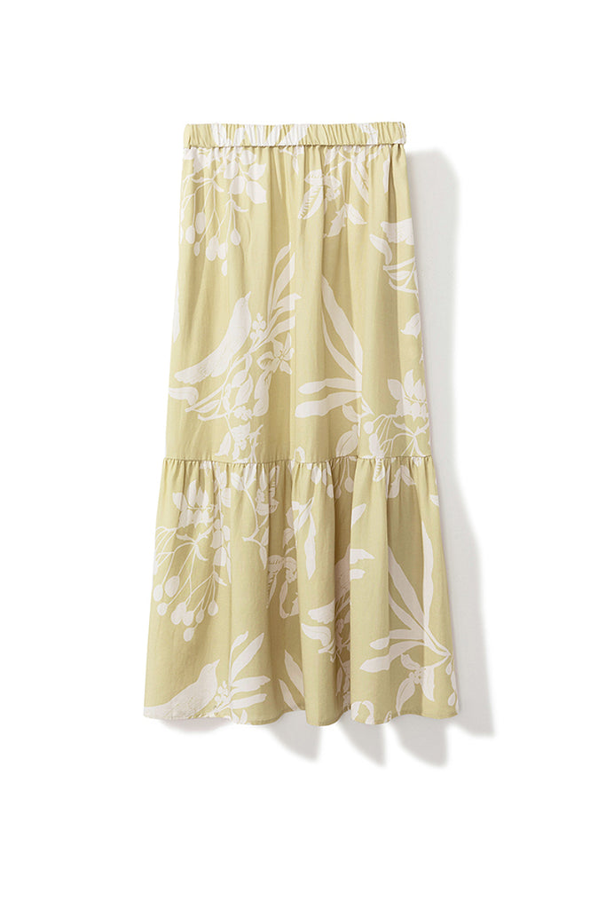 Flowy Linen-Blend Floral A-Line Maxi Skirt  Fibflx