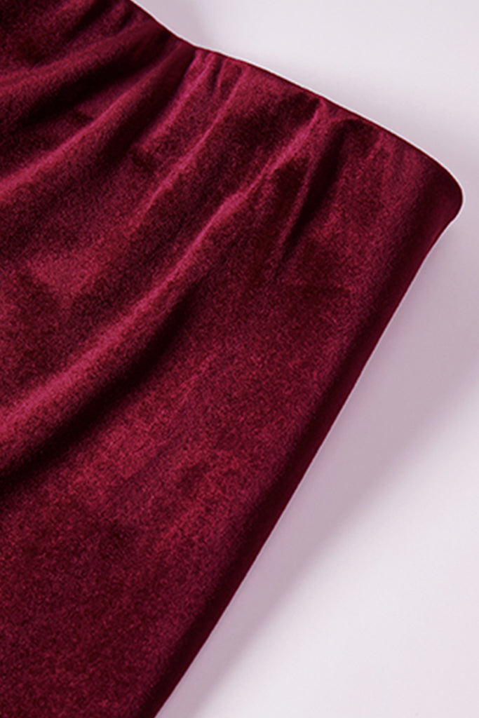 Flowy Velvet Bias-Cut Maxi Skirt  Fibflx